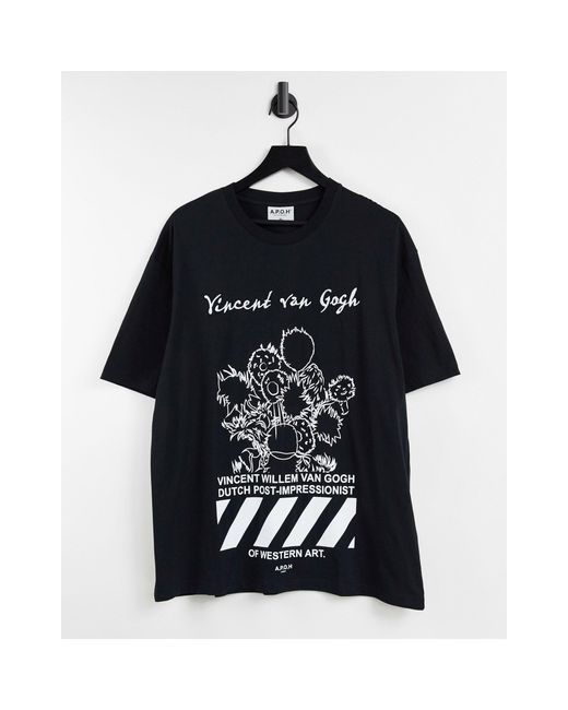 Topman Black Apoh Vincent Van Gogh T-shirt for men