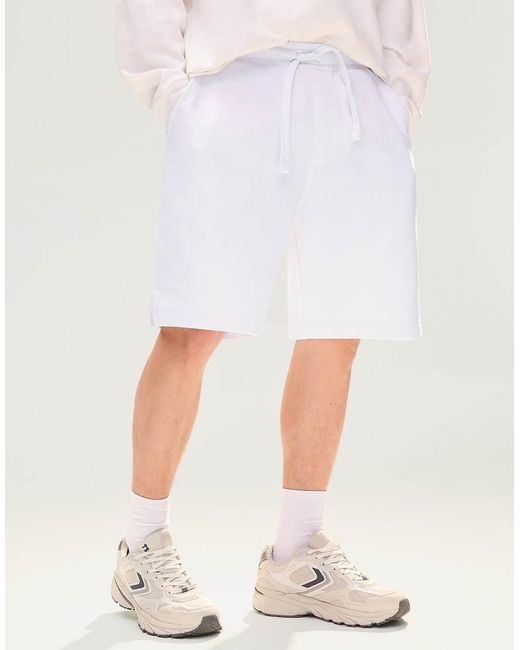 Bershka Basic Bermudashort Van Fleece in het White voor heren