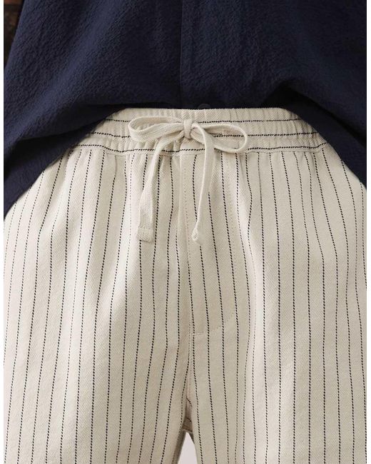 Threadbare Blue Pull On Stripe Shorts for men