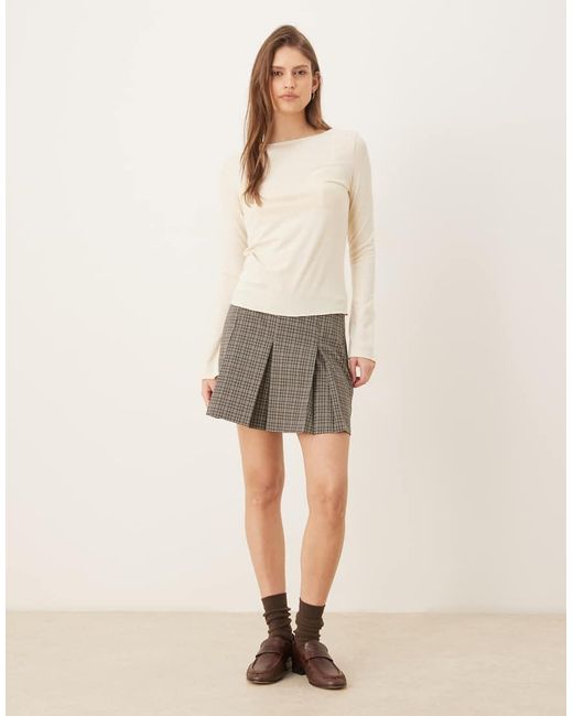 Mango Natural Boat Neck Flared Sleeve T-shirt