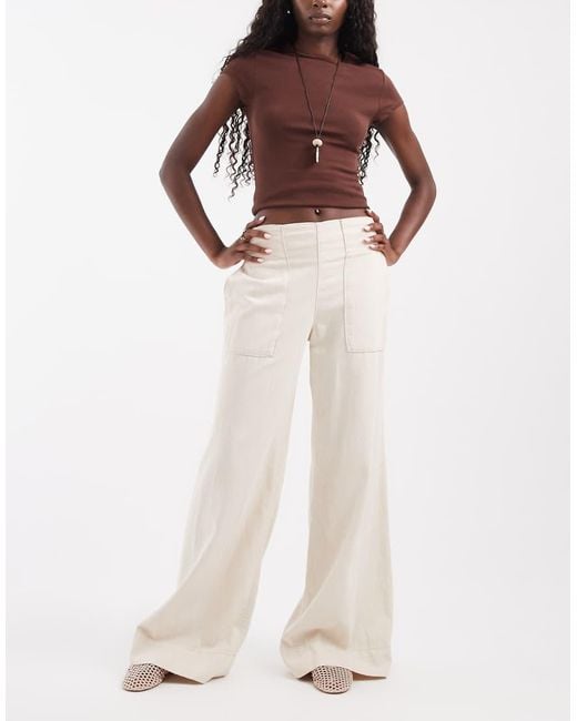 Free People White Breezy Low Rise Flare Pull On Trouser