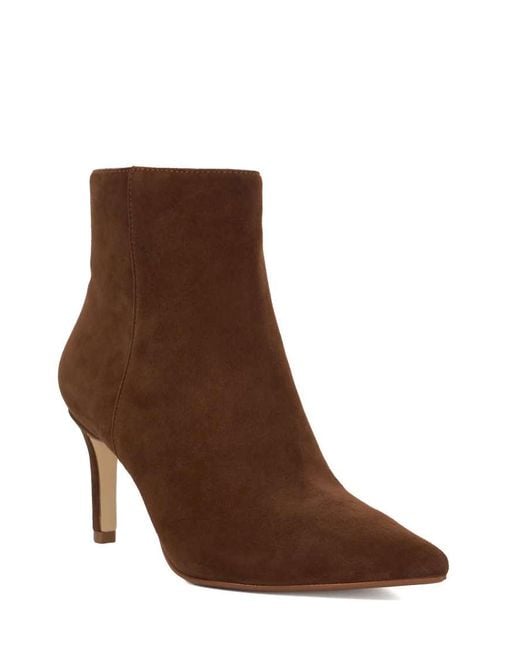 Dune Brown Obsessively Suede Ankle Boot Heels