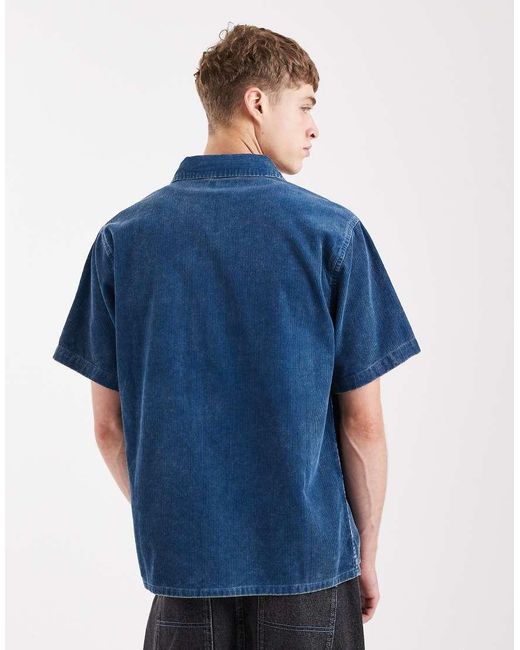 Santa Cruz Blue Jimi Short Sleeve Cord Shirt for men