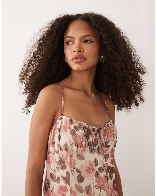 Miss Selfridge Brown Milkmaid Maxi Dress