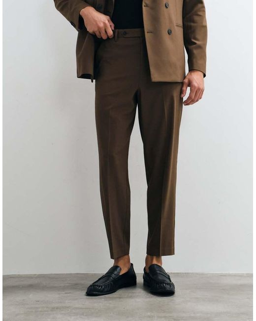 ASOS White Carrot Fit Suit Trousers for men