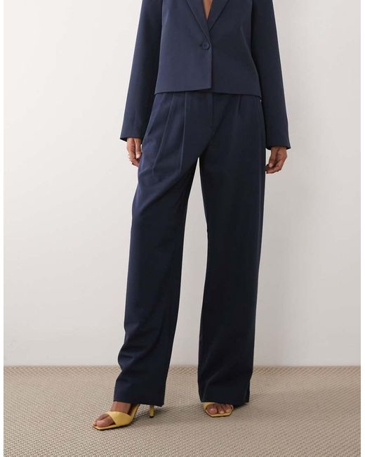 Y.A.S Blue High Waisted Tailored Trousers Co-ord