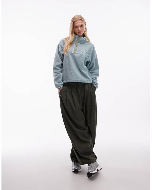 Columbia Blue Helvetia Ii Cropped Half Snap Fleece