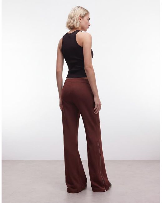 Weekday Brown Fla Trousers With Side Zip Detail