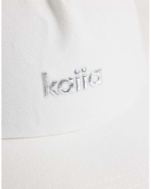 Kaiia White Silver Hardware Logo Cap