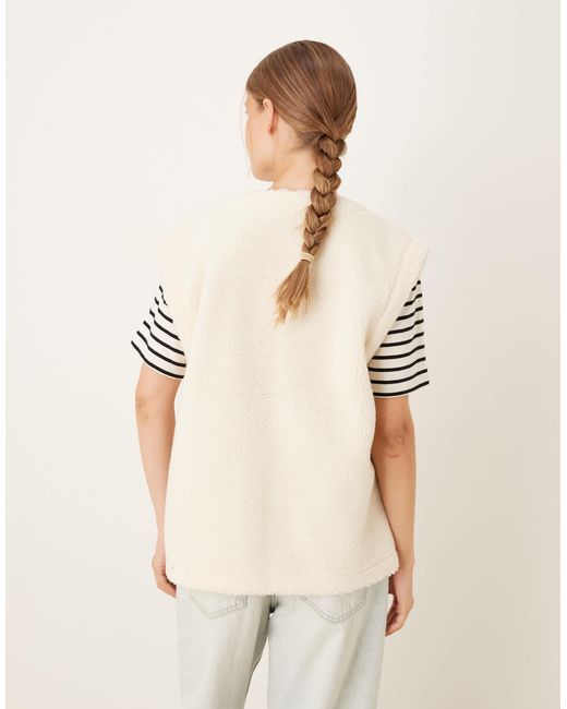 ASOS Natural Borg Fleece Vest