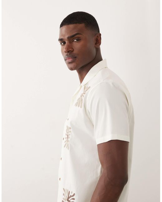 Threadbare – kurzärmliges hemd in Natural für Herren