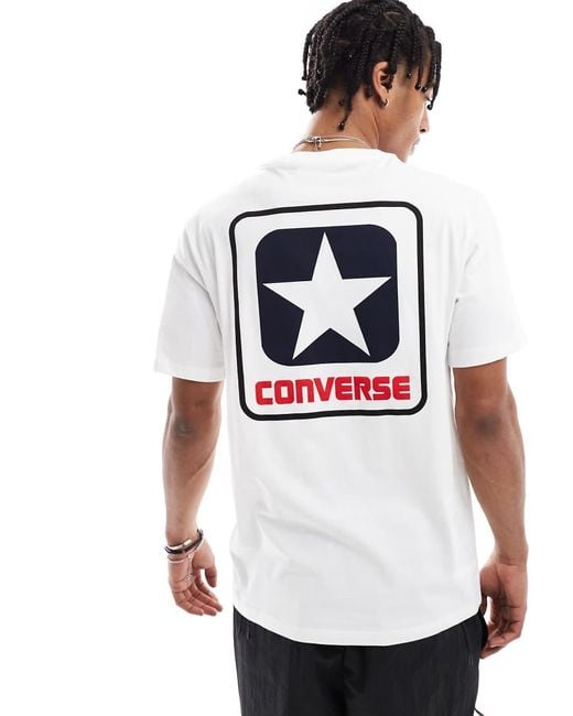 Camiseta Blanca Con Estampado En La Parte Trasera De Converse de hombre de color White