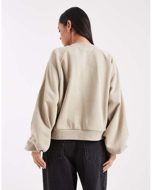 ASOS Natural Balloon Sleeve Sweat