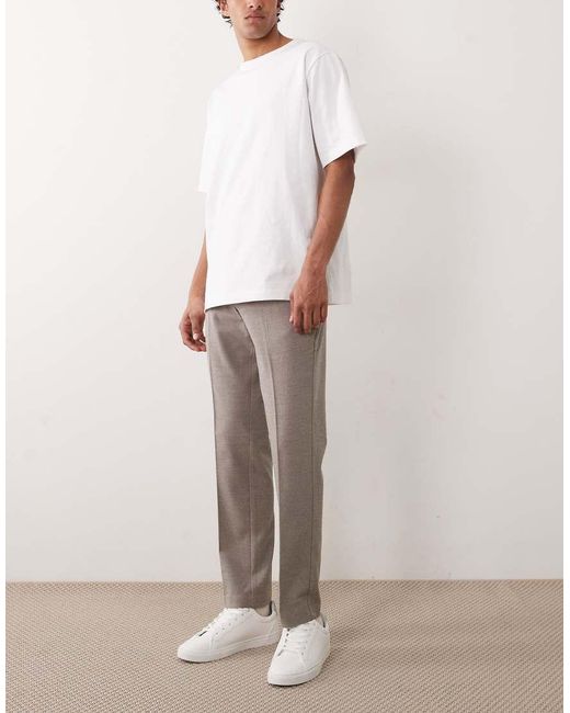 ASOS Natural Tailored Flannel Slim Trousers for men