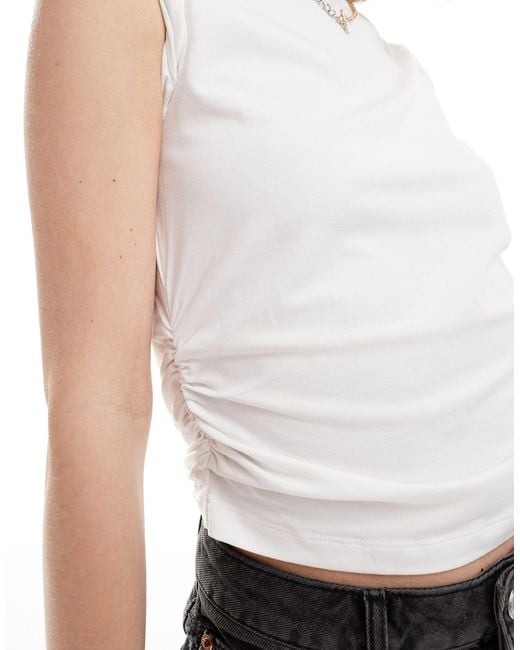 AllSaints White West Rouched Tank