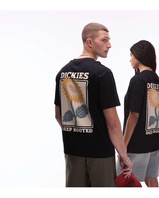 Dickies Black Sunflower Graphic Back Print T-shirt