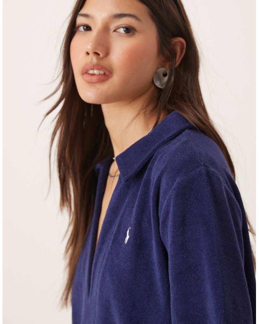 Polo Ralph Lauren Blue Terry Collar Dress