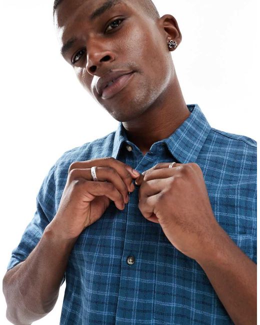 T-Shirt A Maniche Corte Nera A Quadri Stile Y2K di Hollister in Blue da Uomo