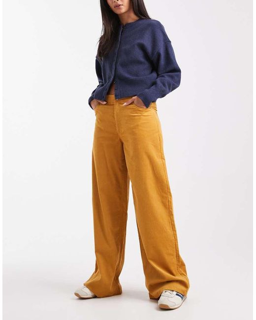 ASOS Blue Cord Wide Leg Trousers