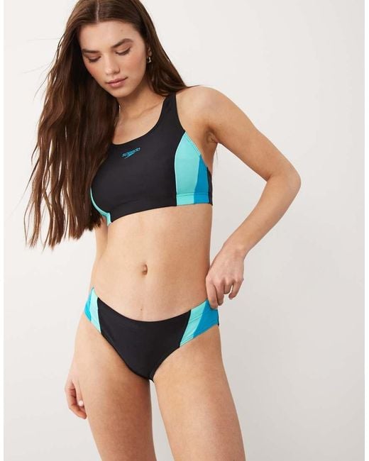 Speedo Blue Colourblock Splice 2.0 Bikini