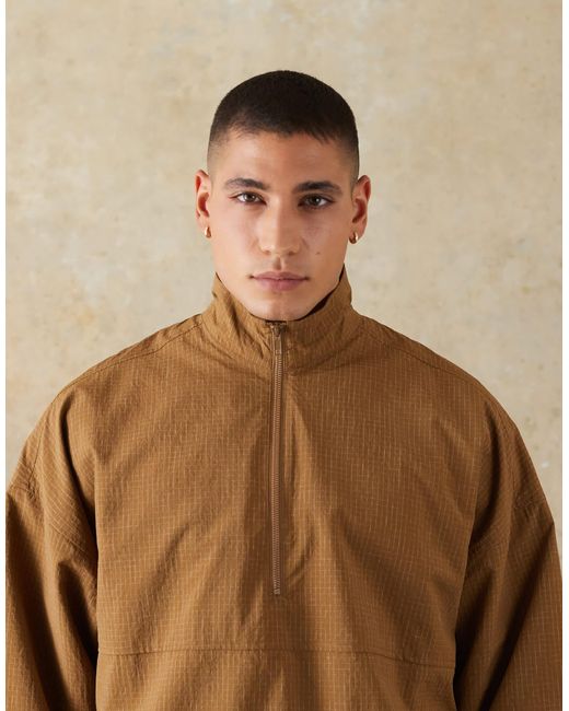 ASOS Natural Overhead Windbreaker for men