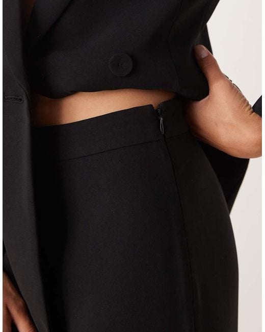 Pantalones De Sastre Negros Con Pinzas Delanteras De (Parte De Un Conjunto) Mango de color Black