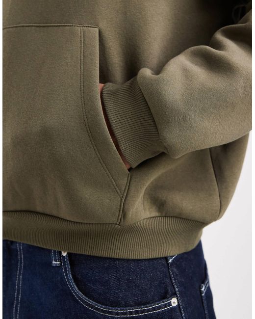 ASOS – kastiger basic-kapuzenpullover in Green für Herren