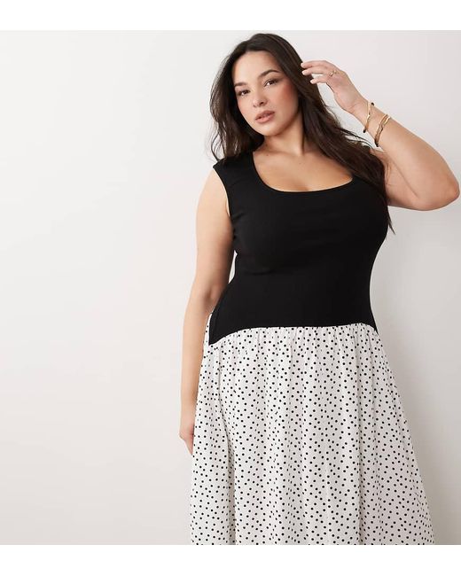ASOS Black Asos Design Curve Sleeveless Scoop Neck Hybrid Maxi Dress