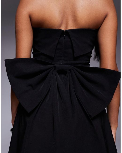 TFNC London Blue Bandeau Bow Back Mini Dress