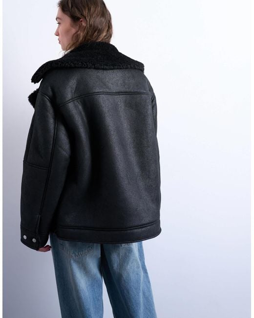 TOPSHOP Blue – oversize-pilotenjacke