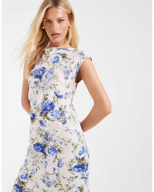 & Other Stories Gray Boat Neck Midi Dress