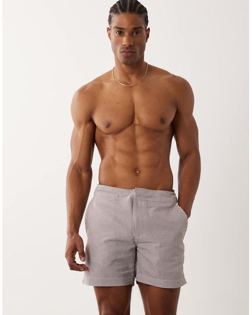 ARKET Red Seersucker Swim Shorts for men