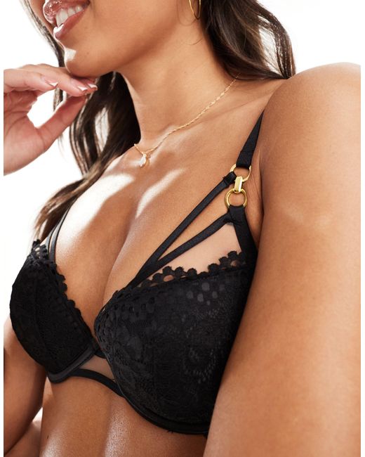 Ann Summers Black Lovers Lace Non-padded Plunge Bra