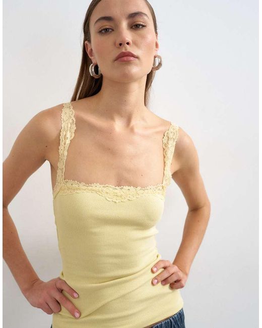 TOPSHOP Blue Lace Trim Cami