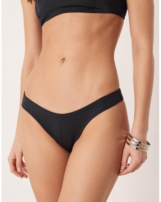 Free Society Black High Rise Bikini Bottom