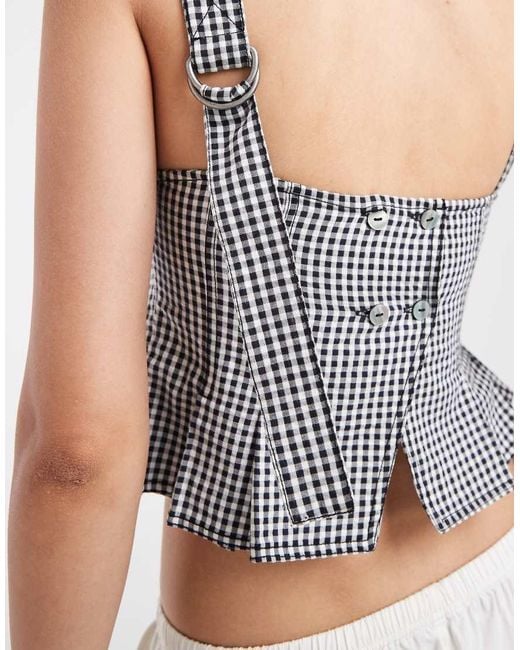 Free People White Sunfaded Cinched Top