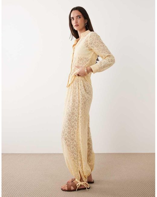 Miss Selfridge Natural Lace Balloon Trousers