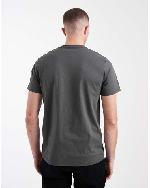 Fred Perry Gray Embroidered Central Logo T-shirt for men
