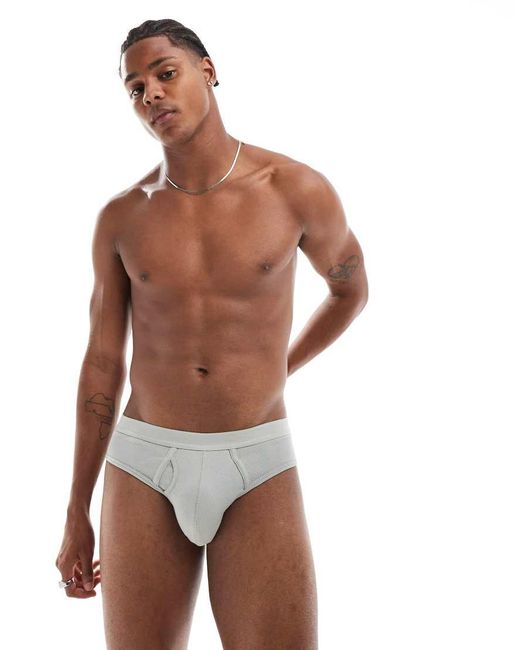 ASOS Brown Capsule Collection Ribbed Briefs for men