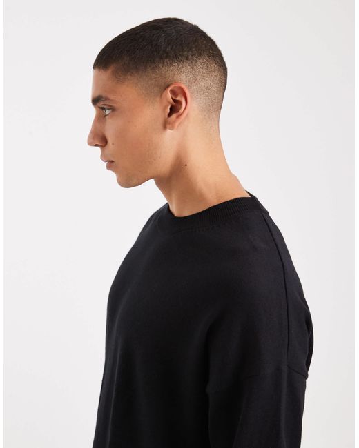 ASOS – basic-strickpullover in Blue für Herren