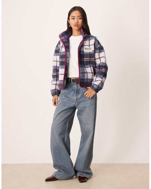 Barbour Blue X Asos Exclusive Tartan Print Fleece