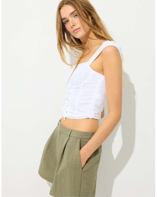 Stradivarius Nette Rustieke Short in het Green