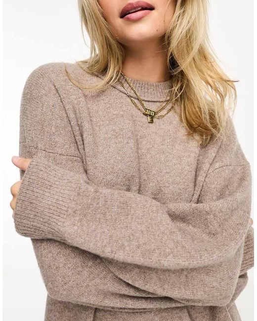 Pull&Bear Natural Crew Neck Soft Knitted Jumper