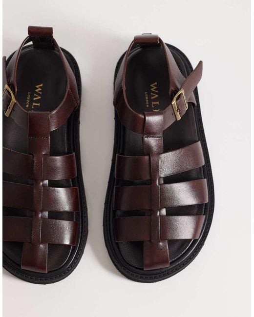 Walk London Brown Fisherman Sandal