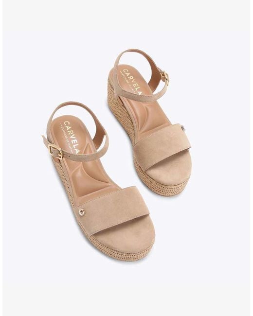 Carvela Kurt Geiger Natural Portofino Flatform Flat Sandals