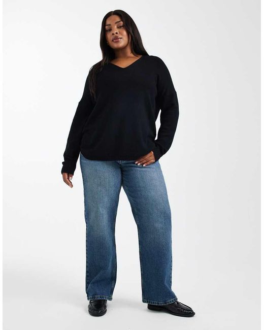 ONLY Black V Neck Jumper