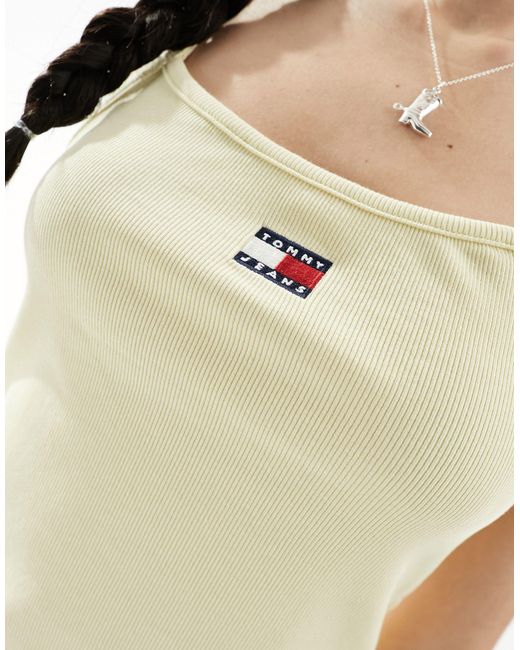 Tommy Hilfiger White Badge Ribbed Strap Top