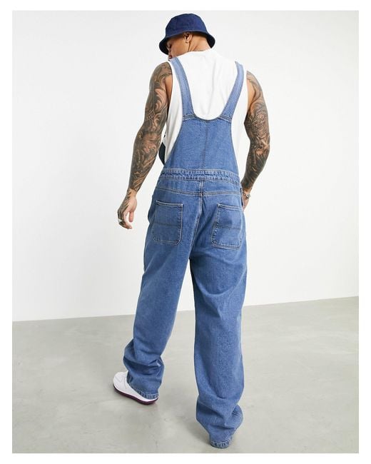 Asos actual salopette en jean baggy delave moyen vintage ASOS pour homme en coloris Bleu Lyst