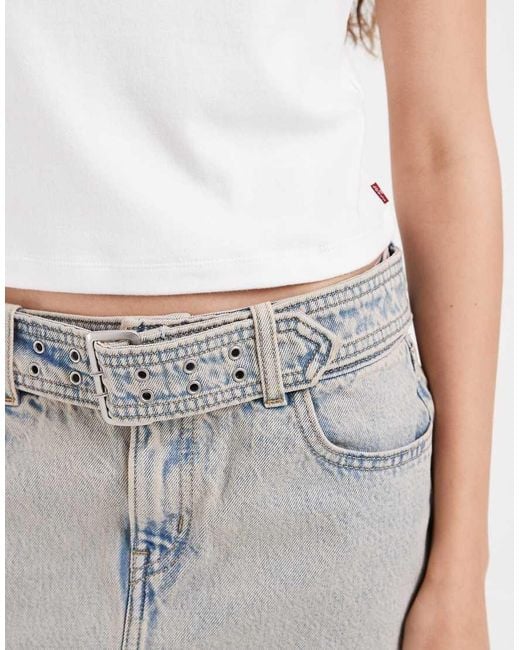 Levi's White Belted Mini Skirt