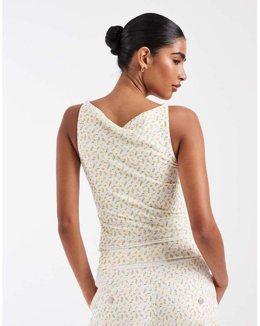 House Of Sunny White Double Layered Mesh Top